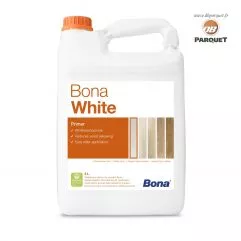 Bidon de primaire Bona White en 5 Litres, aspect blanc délavé.
